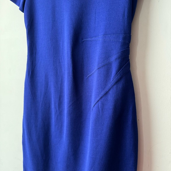 St. John | NWOT Wool Blend Blue Milano Knit Sheath Dress - Picture 3 of 11